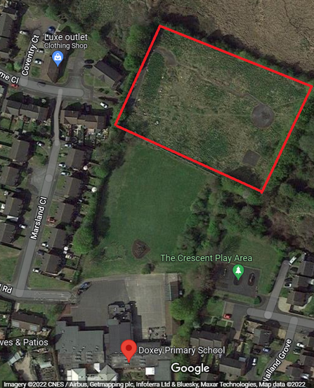 Google maps screen cap of the area behind the school