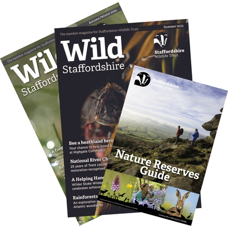 Two magazines called Wild Staffordshire and a nature reserves guide booklet
