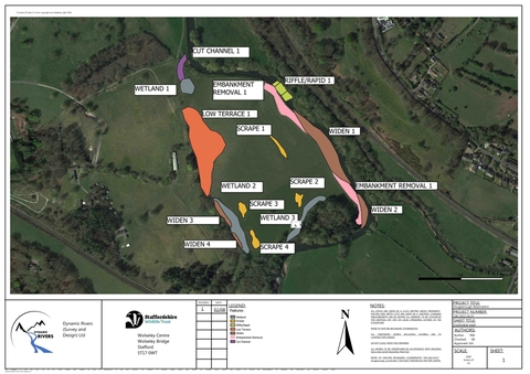 A map outlining where works will take place in a field