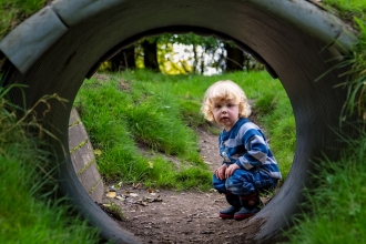 Child in tunnel