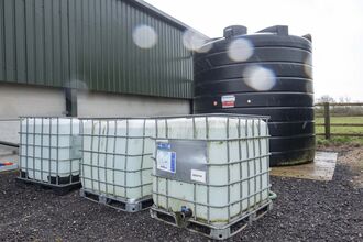 Water storage in big tanks in a farm yard