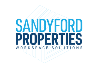 The blue Sandyford Properties logo
