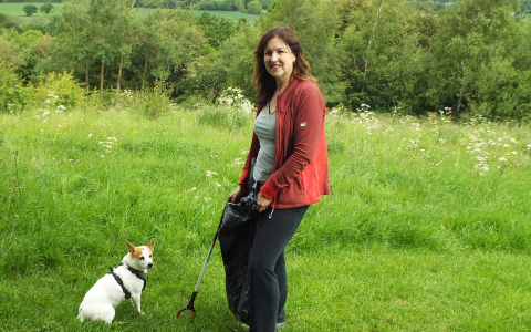 Jane Cooper with Meggie the dog