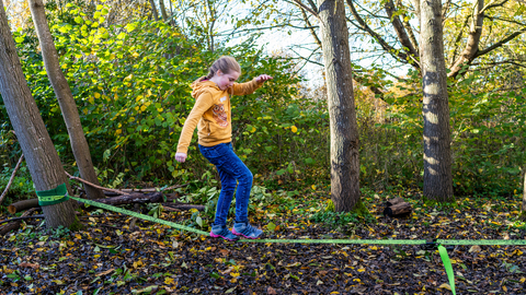 girl on slackline SWT Family Fun Day 2023