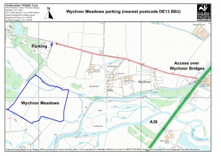 A map to show access to parking at Wychnor