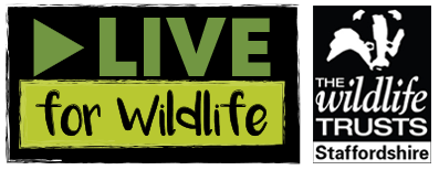 A logo for LIVE For Wildlife and Staffordshire wildlife trust