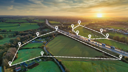 Land marked out as a potential Biodiversity Net Gain offsetting site