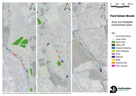 A map showing proposed works at Ford Green Brook