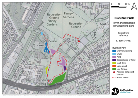 A map of Bucknall Park in Stoke on Trent