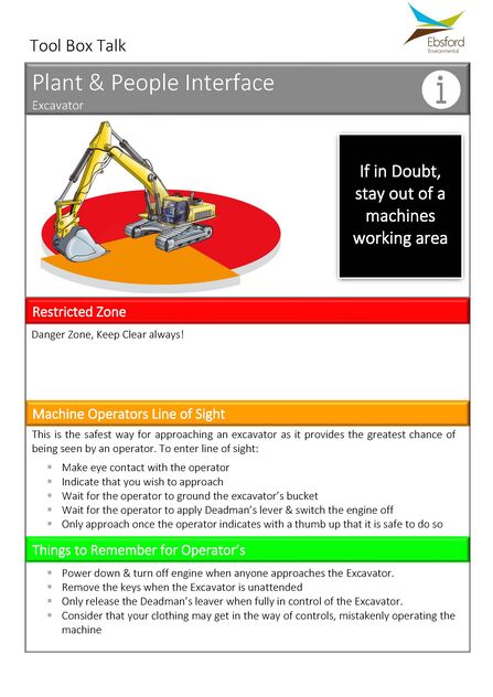 An infograph describing safety around machinery