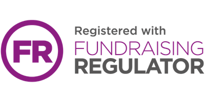 The fundraising regulator logo, which is purple and grey.