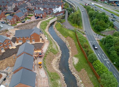 Restored river channel, Victoria Ground SWT