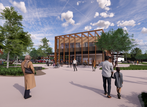 An artist's impression of the new visitor centre in Burton.